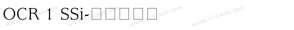 OCR 1 SSi字体转换